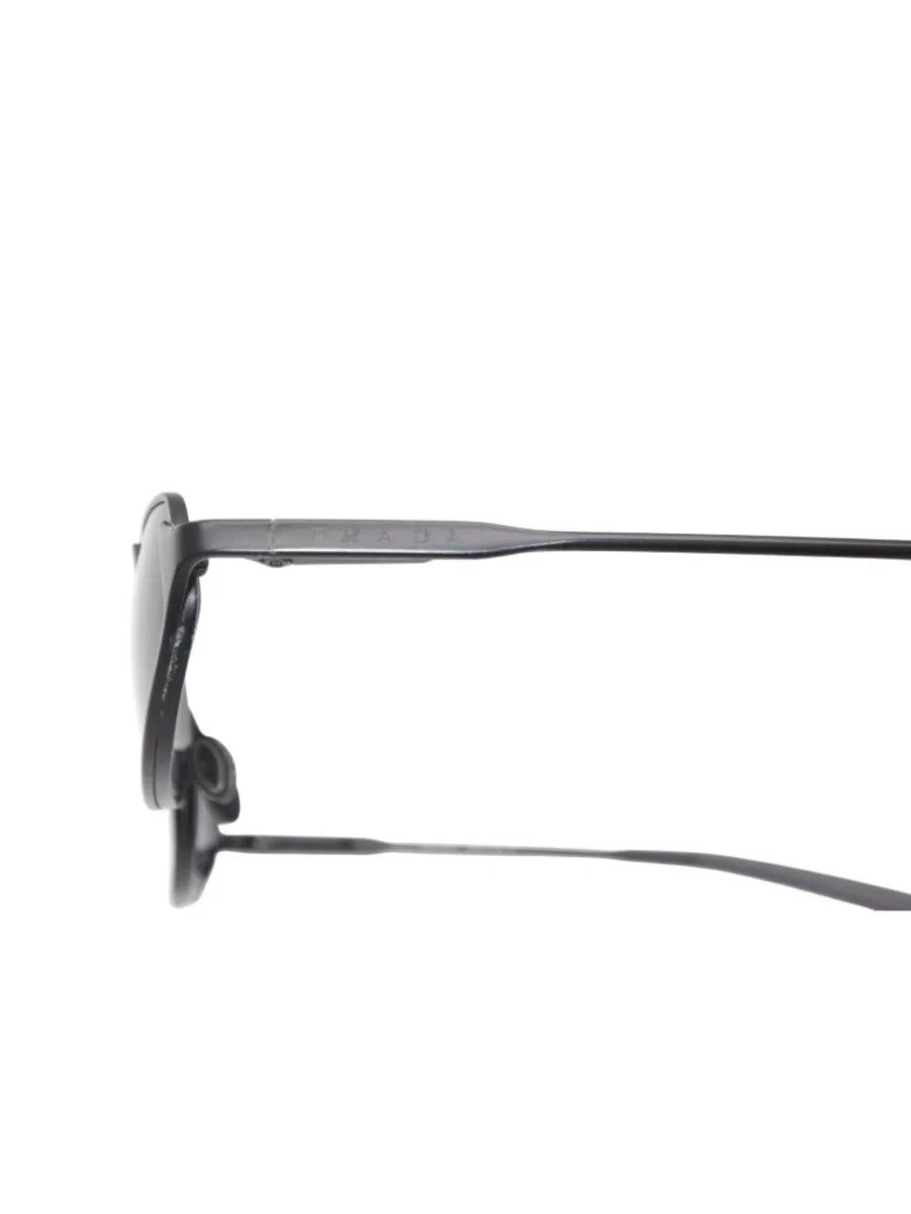 Prada Oval Sunglasses Eyewear Metal Acetate Black